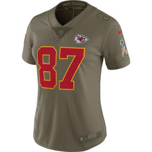 Load image into Gallery viewer, Travis Kelce Kansas City Chiefs Women's Salute to Service Limited Jersey - Olive