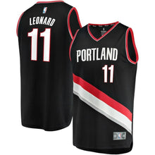 Load image into Gallery viewer, Meyers Leonard Portland Trail Blazers Branded Fast Break Team Color Player Jersey Black - Icon Edition
