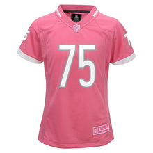 Load image into Gallery viewer, Youth Girls Chicago Bears Kyle Long Pink Bubble Gum Jersey