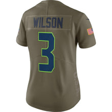 Load image into Gallery viewer, Russell Wilson Seattle Seahawks Women's Salute to Service Limited Jersey - Olive 2018/2019