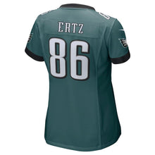Load image into Gallery viewer, Women's Zach Ertz Midnight Green Philadelphia Eagles Super Bowl LII Champions Patch Game Jersey 2019