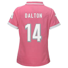 Load image into Gallery viewer, Youth Girls Cincinnati Bengals Andy Dalton Pink Bubble Gum Jersey