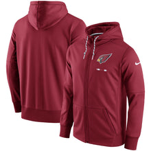 Load image into Gallery viewer, Men's Arizona Cardinals Nike Cardinal Sideline Logo Performance Full-Zip Hoodie