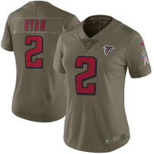 Load image into Gallery viewer, Matt Ryan Atlanta Falcons Women's Salute to Service Limited Jersey - Olive 2018/2019