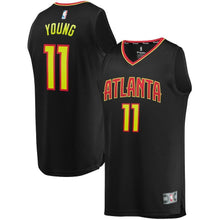 Load image into Gallery viewer, Trae Young Atlanta Hawks Branded Youth Fast Break Jersey Black - Icon Edition 2018 2019