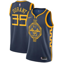 Load image into Gallery viewer, Kevin Durant Golden State Warriors Youth Jersey – City Edition – Navy 2018/2019