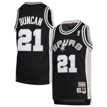 Load image into Gallery viewer, Tim Duncan San Antonio Spurs Mitchell &amp; Ness Youth Hardwood Classics Jersey – Black 2018/2019