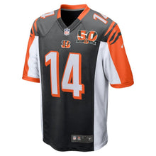 Load image into Gallery viewer, Youth Cincinnati Bengals Andy Dalton Nike Black 50th Anniversary Patch Game Jersey