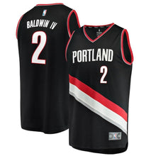 Load image into Gallery viewer, Wade Baldwin IV Portland Trail Blazers Branded Fast Break Team Color Player Jersey Black - Icon Edition