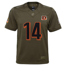 Load image into Gallery viewer, Youth Cincinnati Bengals Andy Dalton Nike Olive Salute to Service Game Jersey