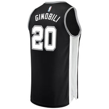 Load image into Gallery viewer, Manu Ginobili San Antonio Spurs Branded Youth Fast Break Jersey Black - Icon Edition 2018/2019