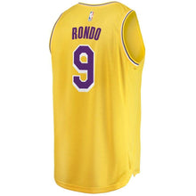 Load image into Gallery viewer, Rajon Rondo Los Angeles Lakers Branded Fast Break Jersey - Icon Edition - Gold