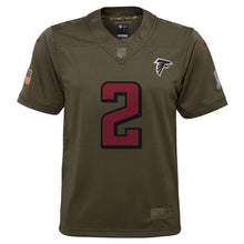 Load image into Gallery viewer, Youth Atlanta Falcons Matt Ryan Nike Olive Salute to Service Game Jersey