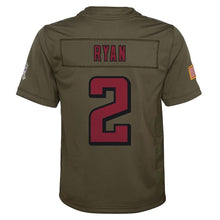 Load image into Gallery viewer, Youth Atlanta Falcons Matt Ryan Nike Olive Salute to Service Game Jersey