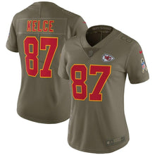 Load image into Gallery viewer, Travis Kelce Kansas City Chiefs Women's Salute to Service Limited Jersey - Olive