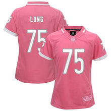 Load image into Gallery viewer, Youth Girls Chicago Bears Kyle Long Pink Bubble Gum Jersey