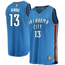 Load image into Gallery viewer, Paul George Oklahoma City Thunder Branded Youth Fast Break Jersey Blue - Icon Edition 2018/2019