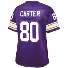 Load image into Gallery viewer, Cris Carter Minnesota Vikings Pro Line Women's Retired Player Jersey – Purple 2018/2019