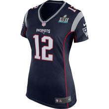 Load image into Gallery viewer, Tom Brady New England Patriots Women's Navy Super Bowl LII Bound Game Jersey 2019