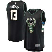 Load image into Gallery viewer, Malcolm Brogdon Milwaukee Bucks Branded Youth Fast Break Jersey Black - Statement Edition 2018/2019