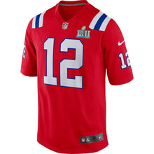 Load image into Gallery viewer, Tom Brady New England Patriots Red Super Bowl LII Bound Game Jersey 2019