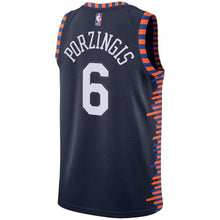 Load image into Gallery viewer, Kristaps Porzingis New York Knicks Youth Jersey – City Edition – Navy 2018/2019