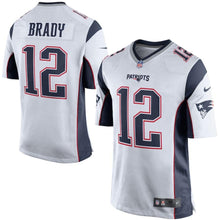 Load image into Gallery viewer, Tom Brady New England Patriots Game Jersey - White/Navy Blue Super Bowl