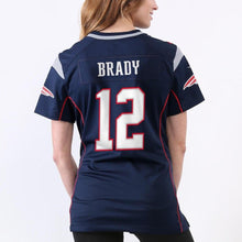 Load image into Gallery viewer, Tom Brady New England Patriots Women's Game Jersey - Navy Blue Super Bowl