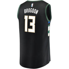 Load image into Gallery viewer, Malcolm Brogdon Milwaukee Bucks Branded Youth Fast Break Jersey Black - Statement Edition 2018/2019