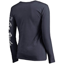 Load image into Gallery viewer, Tom Brady New England Patriots Women's Heartthrob Name &amp; Number V-Neck T-Shirt - Navy Super Bowl