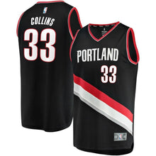 Load image into Gallery viewer, Zach Collins Portland Trail Blazers Branded Fast Break Team Color Player Jersey Black - Icon Edition