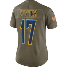 Load image into Gallery viewer, Philip Rivers Los Angeles Chargers Women's Salute to Service Limited Jersey - Olive