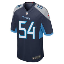 Load image into Gallery viewer, Rashaan Evans Tennessee Titans Draft First Round Pick Game Jersey – Navy 2018/2019