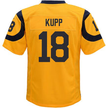 Load image into Gallery viewer, COOPER KUPP LOS ANGELES RAMS SUPER BOWL YOUTH COLOR RUSH PLAYER GAME JERSEY – GOLD 2018/2019