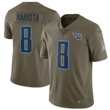 Load image into Gallery viewer, Marcus Mariota Tennessee Titans Salute To Service Limited Jersey - Olive 2018/2019