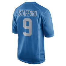 Load image into Gallery viewer, Matthew Stafford Detroit Lions Throwback Game Jersey - Blue