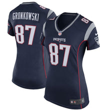 Load image into Gallery viewer, Rob Gronkowski New England Patriots Women's Game Jersey - Navy Blue Super Bowl