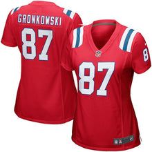 Load image into Gallery viewer, Rob Gronkowski New England Patriots Women's Game Jersey - Red Super Bowl