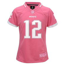 Load image into Gallery viewer, Tom Brady New England Patriots Girls Youth Bubble Gum Jersey - Pink 2018/2019 Super Bowl