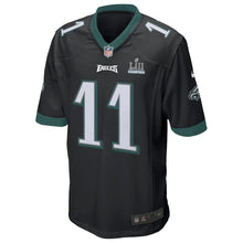 Load image into Gallery viewer, Men's Carson Wentz Black Philadelphia Eagles Super Bowl LII Champions Patch Game Jersey 2019