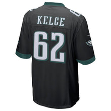 Load image into Gallery viewer, Men's Jason Kelce Black Philadelphia Eagles Super Bowl LII Champions Patch Game Jersey 2019