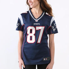 Load image into Gallery viewer, Rob Gronkowski New England Patriots Women's Game Jersey - Navy Blue Super Bowl
