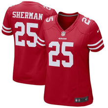 Load image into Gallery viewer, Richard Sherman San Francisco 49ers Women's Game Jersey– Scarlet 2018/2019