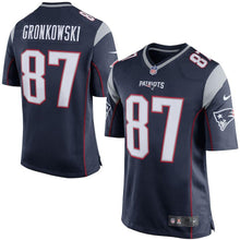 Load image into Gallery viewer, Rob Gronkowski New England Patriots Game Jersey - Navy Blue/Silver Super Bowl