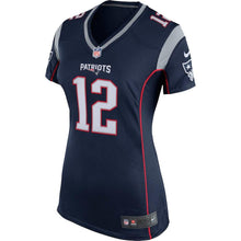 Load image into Gallery viewer, Tom Brady New England Patriots Girls Youth Game Jersey - Navy 2018/2019 Super Bowl