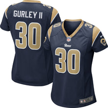 Load image into Gallery viewer, TODD GURLEY II LOS ANGELES RAMS SUPER BOWL WOMEN'S GAME PLAYER JERSEY- NAVY