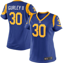 Load image into Gallery viewer, TODD GURLEY II LOS ANGELES RAMS SUPER BOWL WOMEN'S GAME PLAYER JERSEY - ROYAL