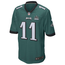 Load image into Gallery viewer, Men's Carson Wentz Midnight Green Philadelphia Eagles Super Bowl LII Champions Patch Game Jersey 2019