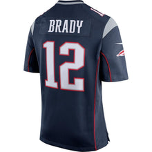 Load image into Gallery viewer, Tom Brady New England Patriots Game Jersey - Navy Blue/Silver 2018/2019