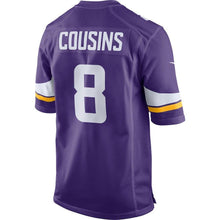 Load image into Gallery viewer, Kirk Cousins Minnesota Vikings Game Jersey – Purple 2018/2019